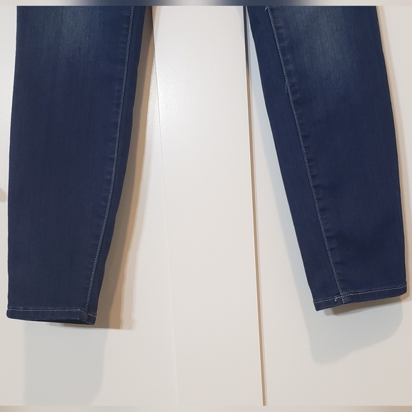 Nellie May Denim Stretch High Rise Jeans Darkwash Whiskering Fading Size 9 - Picture 3 of 11